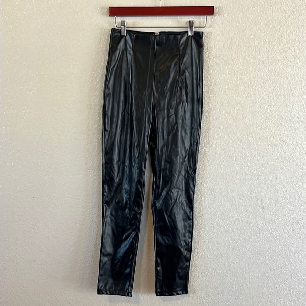 Princess Polly Black Faux Leather Pants Size 4
